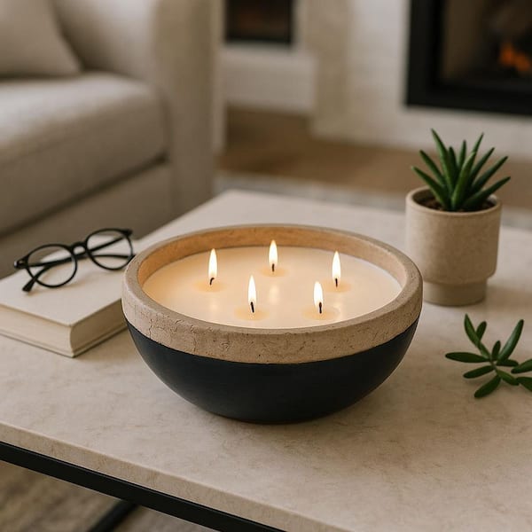 Liv & Skye 12 in. x 5 in. Blue Spiced Cranberry Coastal Bowl Candle 57 oz.