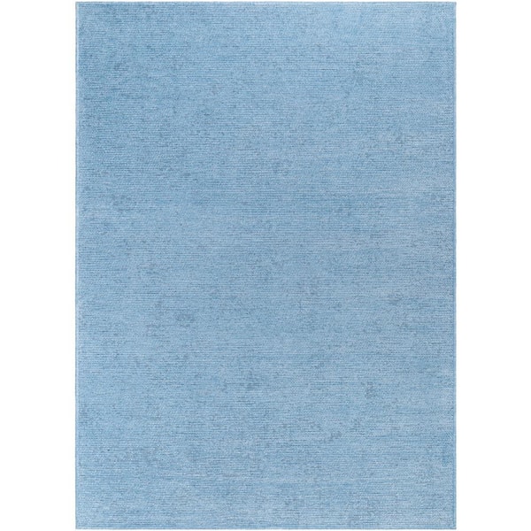 Livabliss Quebec Aqua Doormat 2 ft. x 4 ft. Machine-Washable Solid Indoor Area Rug