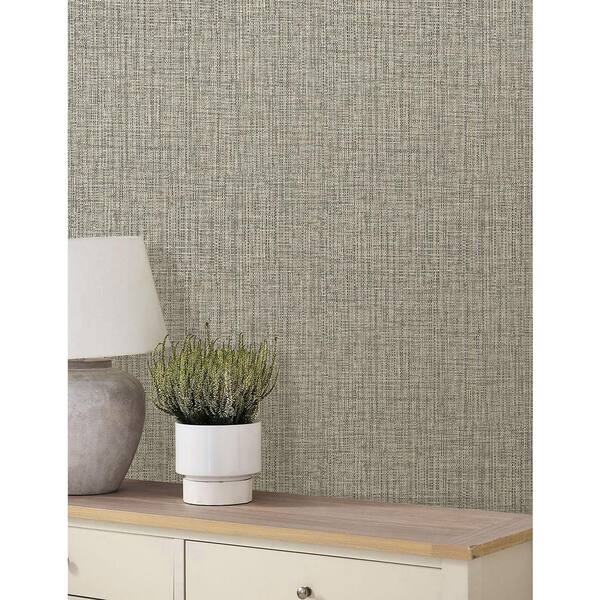 Teamson Kids Cream Brown Rattan Caning Peel and Stick Wallpaper