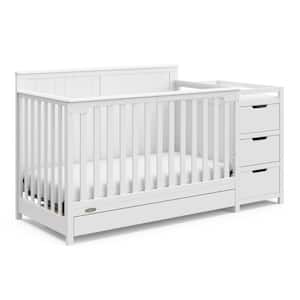 Hadley White 4-in-1 Convertible Crib and Changer with Drawer