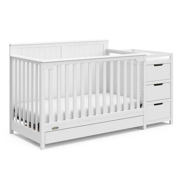 Graco Hadley White 4 in 1 Convertible Crib and Changer with Drawer 04586 701 The Home Depot