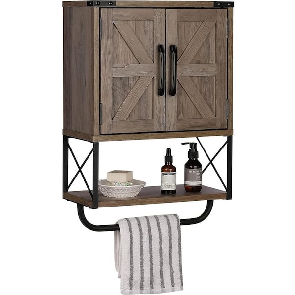 15 in. W x 7 in. D x 23 in. H in Washed Oak Wood Ready to Assemble Upper Medicine Cabinet with Adjustable Shelf
