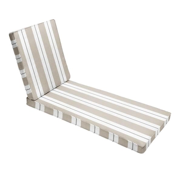 SORRA HOME 79 x 25 x 3 Indoor/Outdoor Chaise Lounge Cushion in Sunbrella Relate Linen