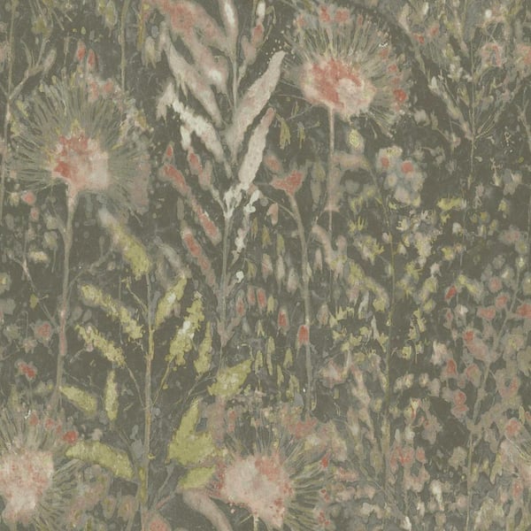 RoomMates Taupe and Pink Dandelion Peel and Stick Wallpaper (Covers 28.18 sq. ft.)