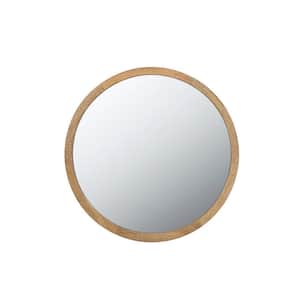 20 in. W x 20 in. H Round Wood Framed Wall Mount Modern Decorative Bathroom Vanity Mirror