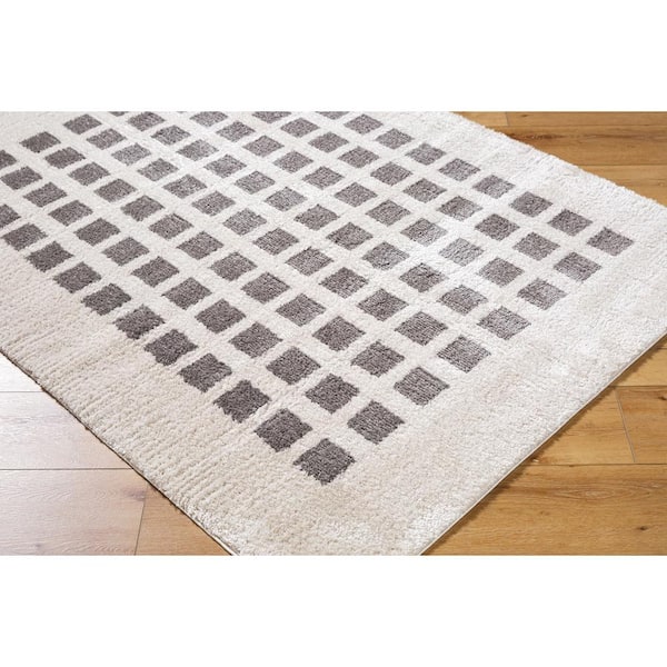 Fossay Shag Black 8 ft. x 10 ft. Modern Indoor Area Rug