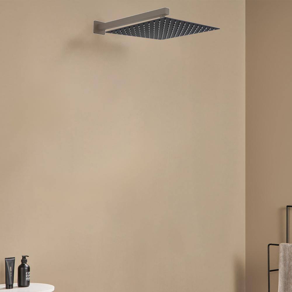 10" Matte Black Stainless Steel Square Rain Shower Head