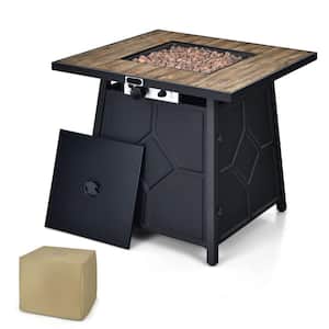 28 in. 40,000 BTU Steel Propane Fire Pit Table with Cover