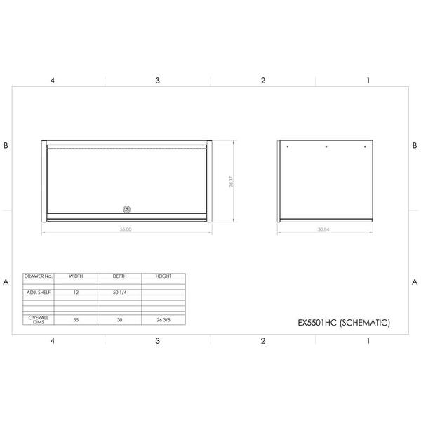 Extreme Tools RX Series 55 in. W x 25 in. D Green Extreme Power Workstation Hutch with Gloss Black Handle and Trim