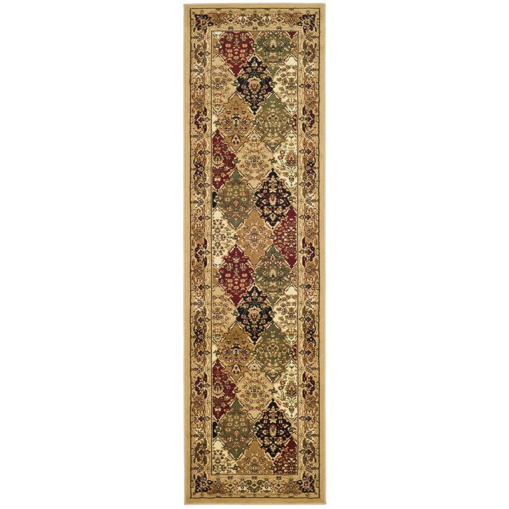 SAFAVIEH Lyndhurst Multi/Black 2 ft. x 12 ft. Border Runner Rug Safavieh's Lyndhurst collection offers the beauty and painstaking detail of traditional Persian and European styles with the ease of polypropylene. With a symphony of floral, vines and latticework detailing, these beautiful rugs bring warmth and life to the room of your choice. This is a great addition to your home whether in the country side or busy city. Color: Multi/Black.