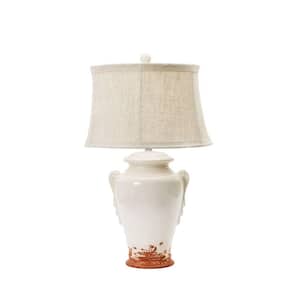 28 in. Eggshell with Terracotta Ceramic Table Lamp