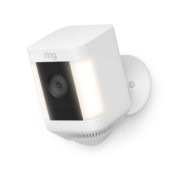 Ring Spotlight Cam Plus, Battery - Smart Security Video Camera with LED Lights, 2-Way Talk, Color Night Vision, White