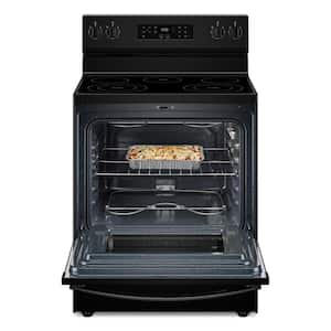 30 in. 5 Element Freestanding Electric Range in Black with Steam Clean