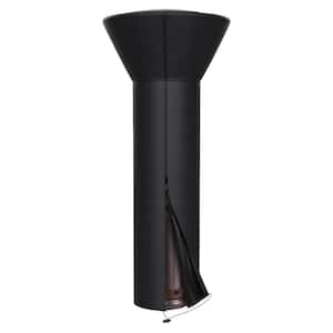 Heavy-Duty 89 in. x 33 in. x 19 in. Black Fabric Patio Heater Cover with Zipper and Storage Bag