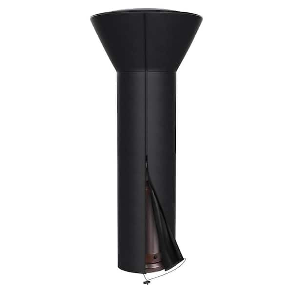Misopily Heavy-Duty 89 in. x 33 in. x 19 in. Black Fabric Patio Heater Cover with Zipper and Storage Bag