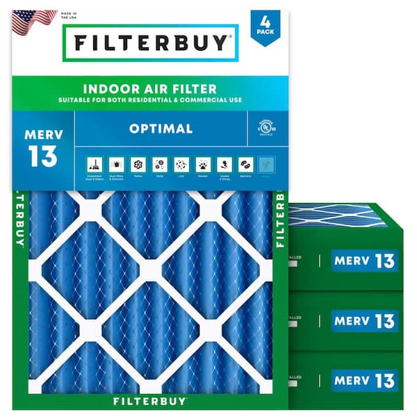 19 in. x 22 in. x 4 in. MERV 13 (FPR 10) Health Defense Pleated HVAC AC Furnace Air Filters Replacement (4-Pack)