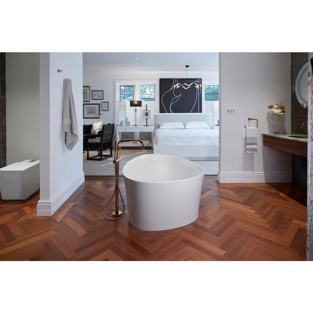 Polished Chrome Floor-Mount Bath Filler with Handshower
