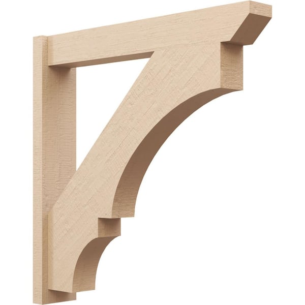 Ekena Millwork 6 in. x 36 in. x 36 in. Balboa Slat Rough Cedar Woodgrain Timberthane Polyurethane Outlooker, Primed Tan
