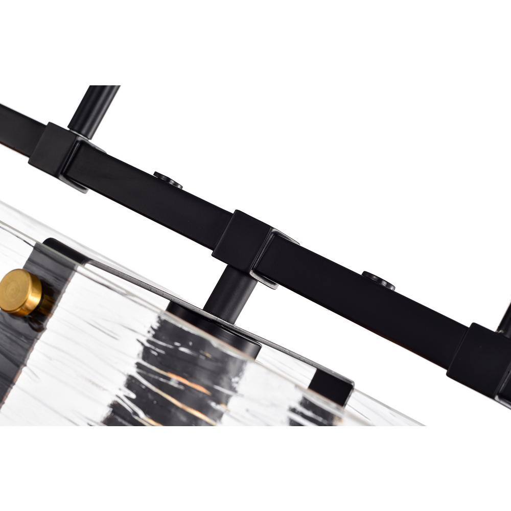 Elegant 30" Gold Linear Chandelier with Strie Glass - LED Compatible