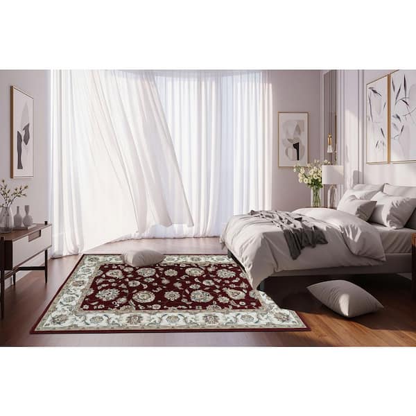 Judith Red/Ivory 4 ft. x 6 ft. Indoor Area Rug