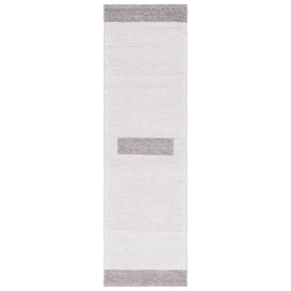 SAFAVIEH Natura 2 ft. x 8 ft. Ivory/Brown Geometric Border Runner Rug ...