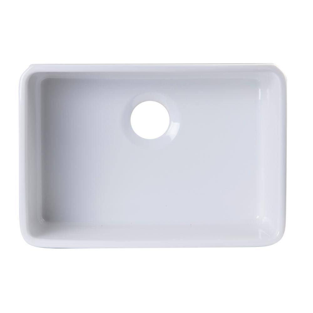 White Fireclay Undermount Single Bowl Kitchen Sink
