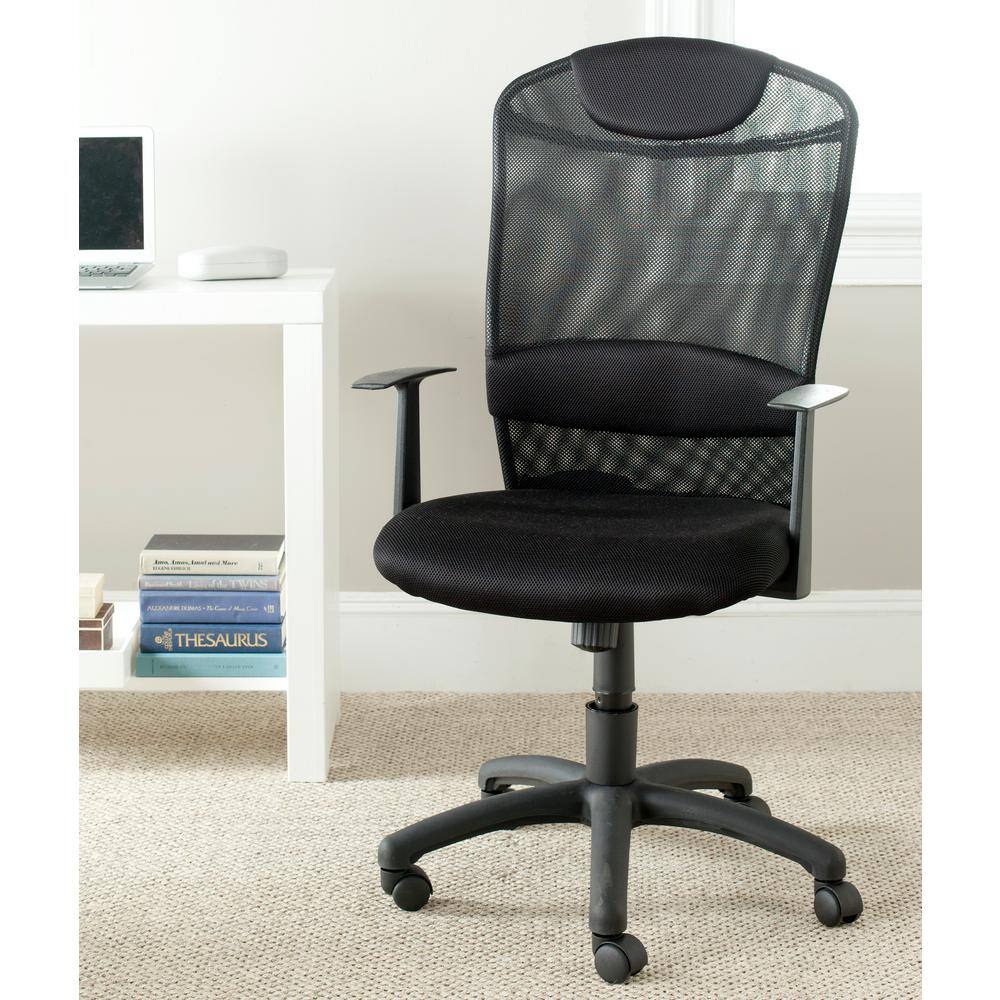 Shane Black Mesh Swivel Desk Chair with Metal Base