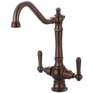 Americana Double Handle Deck Mounted Standard Kitchen Faucet in Oil Rubbed Bronze