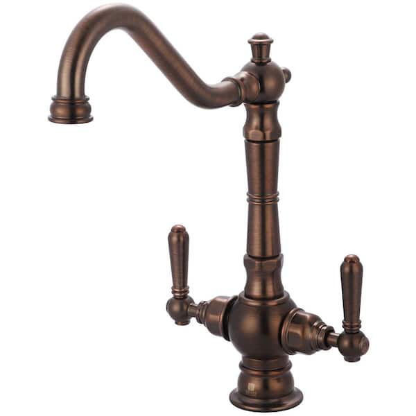 Pioneer Americana Double Handle Deck Mounted Standard Kitchen Faucet in Oil Rubbed Bronze