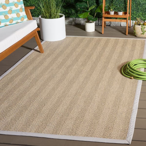 Napa Faux Sisal 100 4 ft. x 6 ft. Natural/Ivory Solid Color Area Rug
