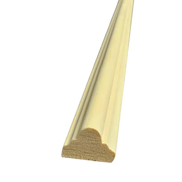 1/2 in. D x 3/4 in. W x 96 in. L Unfinished Basswood Wood Drip Shelf Moulding