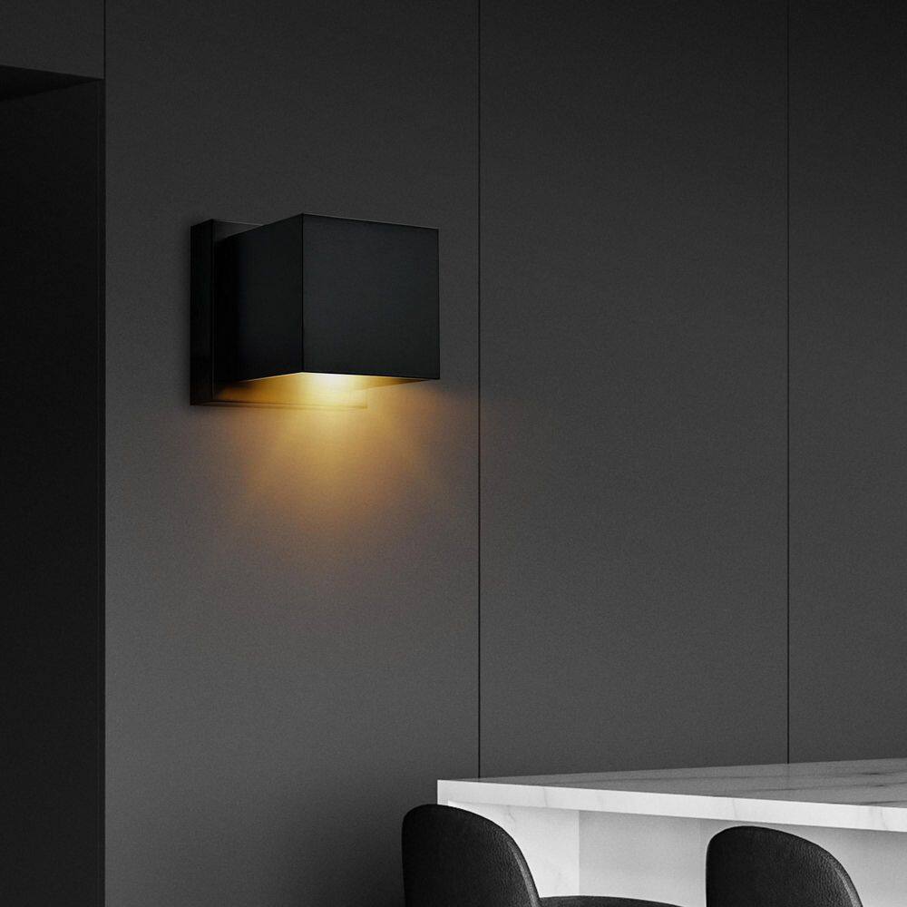 Black Metal 4-Inch Dimmable LED Wall Sconce
