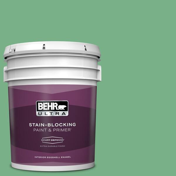 BEHR ULTRA 5 gal. #M410-5 Green Bank Extra Durable Eggshell Enamel Interior Paint & Primer