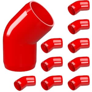 1/2 in. Furniture Grade PVC 45-Degree Elbow in Red (10-Pack)