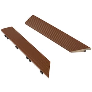 1/6 ft. x 1 ft. Quick Deck Composite Deck Tile Inside Corner Fascia in Honduran Mahogany (2-Pieces/Box)