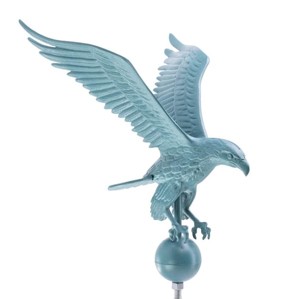 Montague Metal Products 18" Aluminum Flagpole Eagle - Verdigris with Verdigris Globe