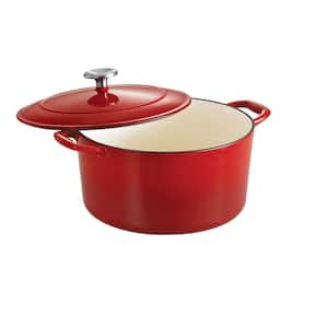 Gourmet 6.5 qt. Round Enameled Cast Iron Dutch Oven in Gradated Red with Lid