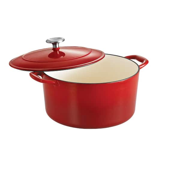 Tramontina Gourmet Enameled Cast Iron 7 Qt. Enameled Cast Iron Oval Dutch Oven; Gradated Red