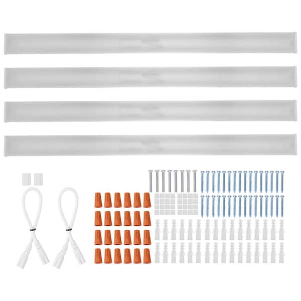 8FT/ 96in. LED Wraparound Light, 110-Watt 10,000 Lumen, Flush Mount Shop Light, 4-Pack 6500K Daylight Ceiling Lighting
