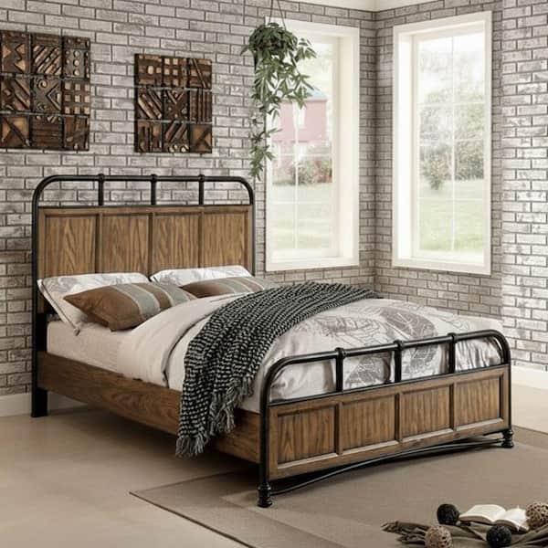 Soren Brown Metal Frame California King Platform Bed