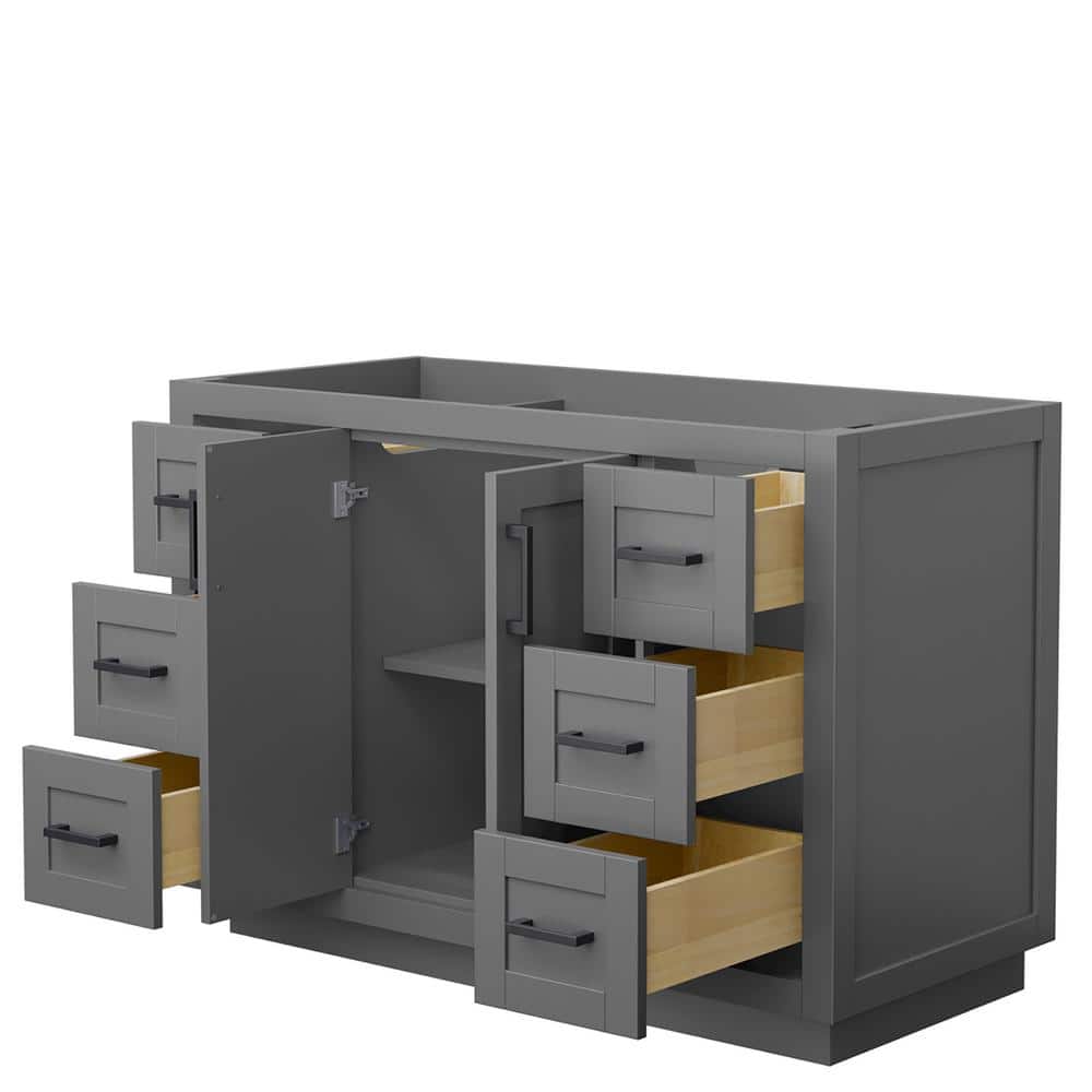 Miranda 48" Dark Gray Freestanding Single Bathroom Vanity with Matte Black Trim