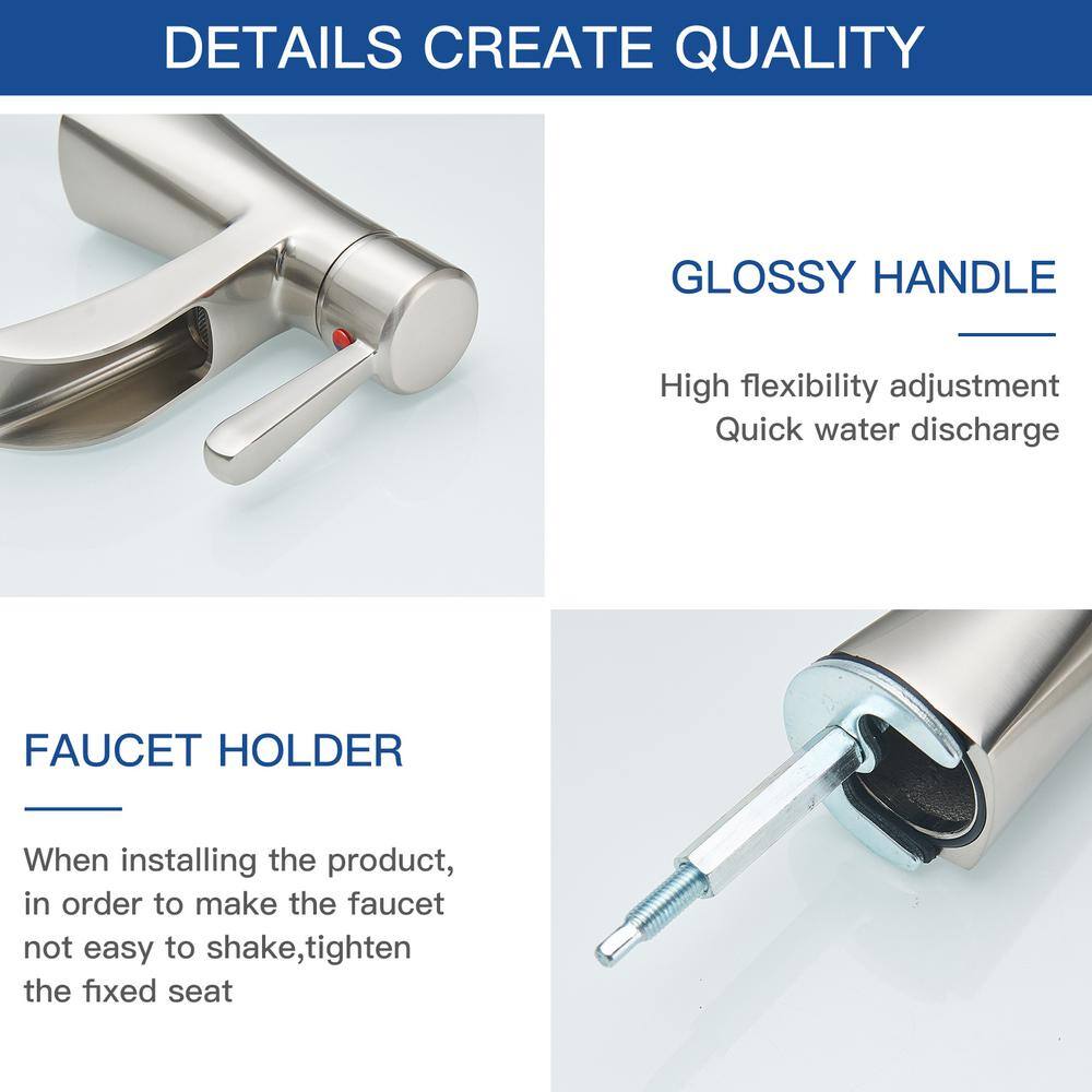 Elegant Brushed Nickel Waterfall Single-Handle Bathroom Faucet