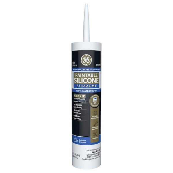 9.5 oz. Paintable Supreme Silicone Caulk Window and Door Sealant White