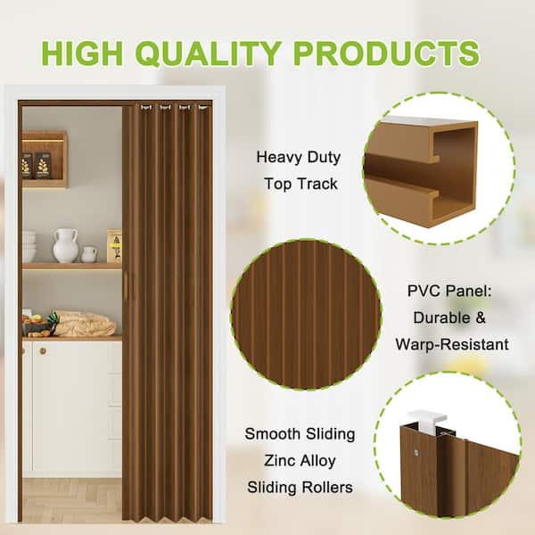 ARK DESIGN Blackout Door 72 in. x 80 in. Walnut Vinyl PVC