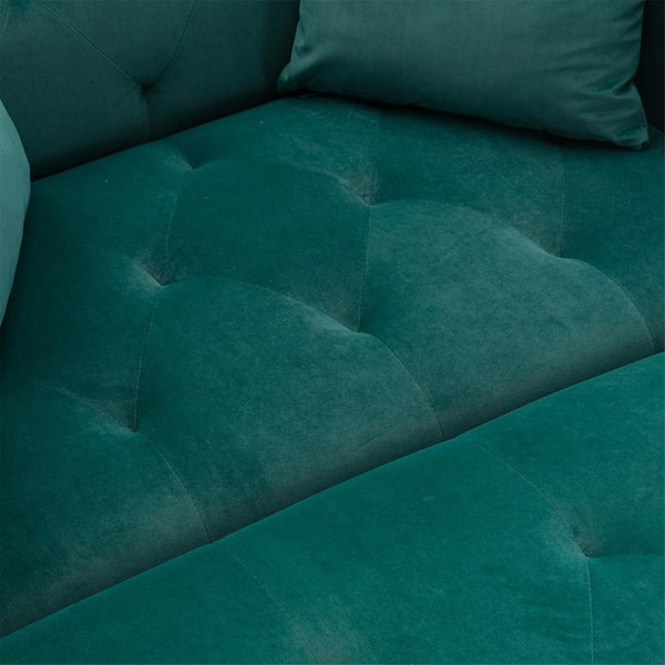 Green leather chaise online lounge