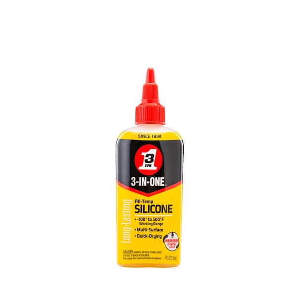 3-IN-ONE 4 oz. All-Temp Silicone Drip Oil, Long-Lasting Lubricant