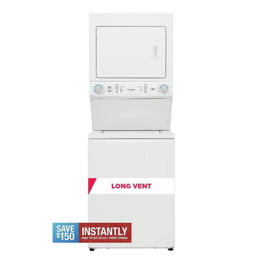 3.9 cu. ft. Washer and 5.5 cu. ft. Dryer Electric Long Vent Stacked Laundry Center in White