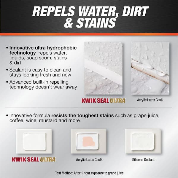 DAP - Kwik Seal Ultra 10.1 oz. White Advanced Siliconized Kitchen and Bath Caulk (12-Pack)
