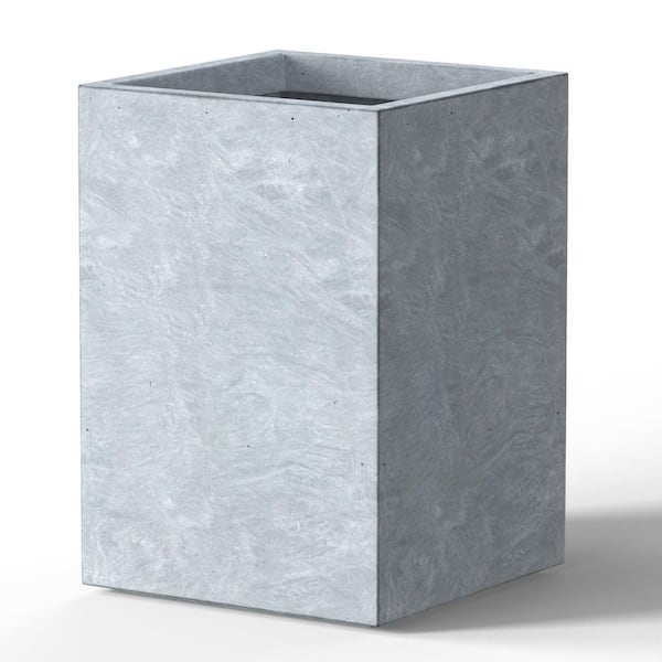 Sapcrete 9 in. Small Soft Slate(Enhanced Interior) Concrete Rectangular Planter / Pot with Drainage Holes