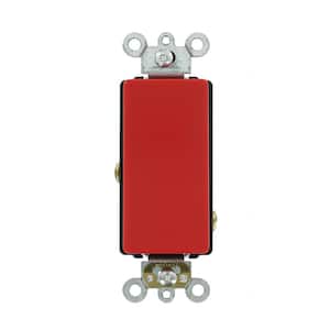 Decora Plus 20-Amp 120/277-Volt Antimicrobial Treated Single-Pole Rocker Switch, Red